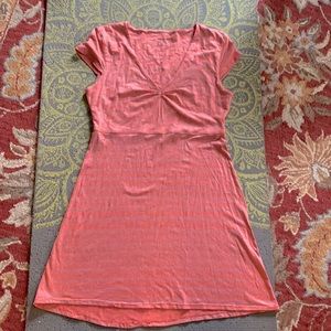 Toad&co Rosemarie dress bright coral petite tunic length organic cotton Tencel